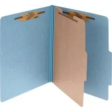 ACCO Brands ACC 15024 — Acco Letter Classification Folder - 2 Folder Capacity - 8 1/2 x 11 - 4 x Clip Fastener(s) - 1 Divider(s) - Pressboard - Sky Blue - 10 / Box