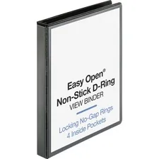 Business Source BSN 26956 — Business Source Locking D-Ring View Binder - 1 Binder Capacity - Letter - 8 1/2 x 11 Sheet Size - 200 Sheet Capacity - D-Ring Fastener(s) - 4 Inside Front & Back Pocket(s) - Polypropylene, Chipboard - Black - Recycled - Locking Ring, Clear Overlay, Non-glare, Acid-free, Non-stick, Exposed Rivet - 1 Each