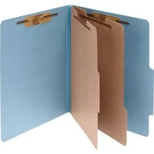 ACCO Brands ACC 15026 — Acco Letter Classification Folder - 3 Folder Capacity - 8 1/2 x 11 - 6 Fastener(s) - 1 Fastener Capacity - 2 Divider(s) - Pressboard, Tyvek - Sky Blue - 10 / Box