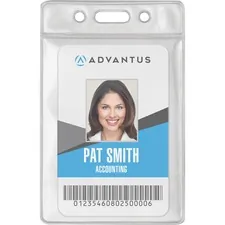 ADVANTUS CORPORATION AVT 75684 — Advantus Vinyl ID Badge Holders - Support 2.50 x 3.50 Media - Vertical - Vinyl - 50 / Pack - Clear