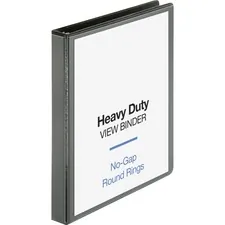 Business Source BSN 19600 — Business Source Heavy-duty View Binder - 1 Binder Capacity - Letter - 8 1/2 x 11 Sheet Size - 225 Sheet Capacity - Round Ring Fastener(s) - 2 Internal Pocket(s) - Polypropylene-covered Chipboard - Black - Wrinkle-free, Non-glare, Gap-free Ring, Durable, Sturdy, Exposed Rivet, Heavy Duty - 1 Each