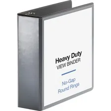 Business Source BSN 19750 — Business Source Heavy-duty View Binder - 3 Binder Capacity - Letter - 8 1/2 x 11 Sheet Size - 625 Sheet Capacity - Round Ring Fastener(s) - 2 Internal Pocket(s) - Polypropylene, Chipboard - Black - Heavy Duty, Wrinkle-free, Gap-free Ring, Non-glare, Ink-transfer Resistant, Durable, Sturdy, Exposed Rivet - 1 Each