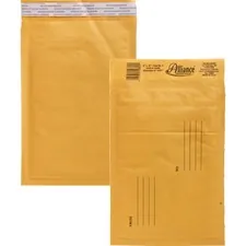 ALLIANCE RUBBER ALL 10802 — Alliance Rubber Kraft Bubble Mailers - Bubble - #0 - 6 Width x 10 Length - Peel & Seal - Paper - 25 / Carton - Kraft