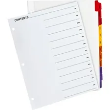 Business Source BSN 21906 — Business Source Jan-Dec Monthly Table of Contents Index Dividers - Printed Tab(s) - Month - January-December - 12 Tab(s)/Set - 8.5 Divider Width x 11 Divider Length - Letter - 3 Hole Punched - Multicolor Divider - Multicolor Mylar Tab(s) - 12 / Set