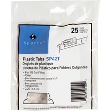Business Source BSN 42T — Business Source Plastic Clear Tabs - 25 Tab(s)2.25 Tab Width - Clear Plastic Tab(s) - 25 / Pack