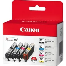 CANON 2946B004 — Canon CLI-221 Ink Cartridge - Inkjet - Assorted, Cyan, Magenta, Yellow - 4 / Pack
