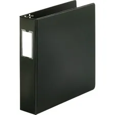 Business Source BSN 28561 — Business Source Basic Round Ring Binder w/Label Holder - 2 Binder Capacity - Letter - 8 1/2 x 11 Sheet Size - 3 x Round Ring Fastener(s) - Vinyl - Black - Open and Closed Triggers, Label Holder - 1 Each