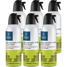 Business Source BSN 24310 — Business Source Nonflammable Power Duster - For Computer Equipment - 10 oz - Non-flammable, Ozone-safeCan - 6 / Pack - Multi