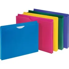 Business Source BSN 44435 — Business Source Straight Tab Cut Letter File Jacket - 8 1/2 x 11 - 1 Expansion - Polypropylene - Assorted - 10 / Pack
