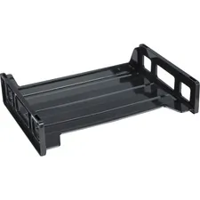 Business Source BSN 42585 — Business Source Side-loading Stackable Letter Trays - Desktop - Stackable - 20% - Black - 1 Each
