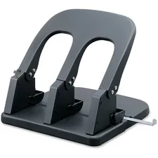 Business Source BSN 06527 — Business Source Adjustable Three-hole Punch - 3 Punch Head(s) - 100 Sheet - Black