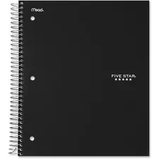 ACCO Brands MEA 72069 — Five Star College Ruled 3 - subject Notebook - Letter - 150 Sheets - Wire Bound - College Ruled - 8 1/2 x 11 - Black Cover - Kraft Cover - 1 Each