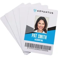 ADVANTUS CORPORATION AVT 97034 — Advantus Blank PVC ID Cards - Printable - 2.13 x 3.38 Length - 100 - White - Polyvinyl Chloride (PVC)