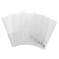Business Source BSN 78499 — Business Source Letter Pocket Folder - 8 1/2 x 11 - 60 Sheet Capacity - 2 Pocket(s) - Poly - Clear - 5 / Pack
