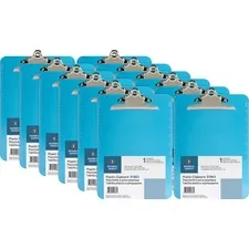 Business Source BSN 01863BX — Business Source Spring Clip Plastic Clipboard - Spring Clip - Plastic - Blue - 12 / Box