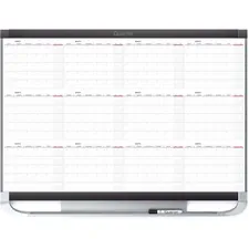 ACCO Brands QRT 12MCP23P2 — Quartet Quartet Prestige 2 Magnetic Calendar Board - Monthly - 1 Year - White, Graphite - Steel - 24 Height x 36 Width - Magnetic, Ghost Resistant, Stain Resistant, Durable, Marker Tray, Mountable - 1 Each