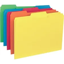 Business Source BSN 43561 — Business Source 1/3 Tab Cut Letter Recycled Top Tab File Folder - 8 1/2 x 11 - Top Tab Location - Assorted Position Tab Position - Assorted - 10% Recycled - 100 / Box