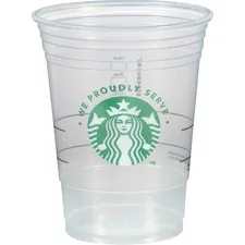 STARBUCKS COFFEE COMPANY SBK 12420820 — We Proudly Serve Cold Cups - 16 fl oz - 1000 / Carton - Clear, Green - Polypropylene - Cold Drink