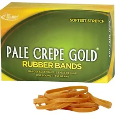 ALLIANCE RUBBER ALL 20185 — Alliance Rubber 20185 Pale Crepe Gold Rubber Bands - Size #18 - Approx. 2205 Bands - 3 x 1/16 - Golden Crepe - 1 lb Box