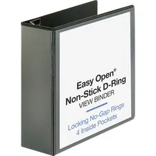 Business Source BSN 26964 — Business Source Locking D-Ring View Binder - 4 Binder Capacity - Letter - 8 1/2 x 11 Sheet Size - 775 Sheet Capacity - D-Ring Fastener(s) - 4 Inside Front & Back Pocket(s) - Polypropylene, Chipboard - Black - Recycled - Non-glare, Sturdy, Exposed Rivet, Locking Ring, Acid-free, Non-stick - 1 Each