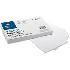 Business Source BSN 65262 — Business Source Plain Index Cards - 8 Width x 5 Length - 100 / Pack