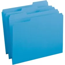 Business Source BSN 03172 — Business Source Reinforced Tab Colored File Folders - Blue - 100 / Box