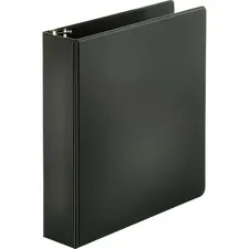 Business Source BSN 09977 — Business Source Basic Round-ring Binder - 2 Binder Capacity - Letter - 8 1/2 x 11 Sheet Size - 3 x Round Ring Fastener(s) - Inside Front & Back Pocket(s) - Vinyl - Black - 1 lb - Recycled - Exposed Rivet, Non Locking Mechanism, Open and Closed Triggers - 1 Each