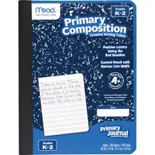 ACCO Brands MEA 09902 — Mead Primary K-2 Creative Story Journal - 100 Sheets - 200 Pages - Printed - Book Bound - 7 1/2 x 9 1/2 - Durable Cover, Manuscript Alphabet - 1 Each