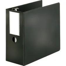 Business Source BSN 33121 — Business Source Slanted D-ring Binders - 5 Binder Capacity - Letter - 8 1/2 x 11 Sheet Size - 3 x D-Ring Fastener(s) - 2 Internal Pocket(s) - Chipboard, Polypropylene - Black - PVC-free, Non-stick, Spine Label, Gap-free Ring, Non-glare, Heavy Duty, Open and Closed Triggers, Locking Ring, Durable, Label Holder - 1 Each