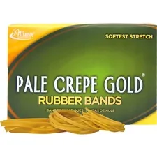 ALLIANCE RUBBER ALL 20545 — Alliance Rubber 20545 Pale Crepe Gold Rubber Bands - Size #54 - Assorted Sizes - Golden Crepe - 1 lb Box