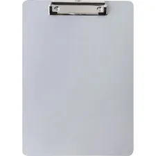 Business Source BSN 49265 — Business Source Plastic Clipboard - 8 1/2 x 11 - Low-profile - Plastic - Silver - 1 Each