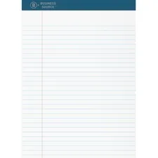 Business Source BSN 03107 — Business Source 8-1/2x11 Premium Writing Pad - 2.50 x 8.511.8 - White Paper - Tear Proof, Sturdy Back, Bleed-free - 12 / Dozen