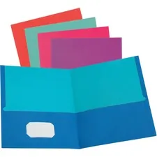 HAMELIN OXF 52074 — Oxford Letter Recycled Pocket Folder - 8 1/2 x 11 - 100 Sheet Capacity - 2 Pocket(s) - Assorted - 10% Recycled - 50 / Box