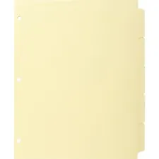 Business Source BSN 16480 — Business Source Mylar-reinforced Plain Tab Indexes - 5 Write-on Tab(s) - 8.5 Divider Width x 11 Divider Length - Letter - 3 Hole Punched - Canary Tab(s) - 36 / Box