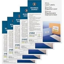 Business Source BSN 21052CT — Business Source Bright White Premium-quality Address Labels - 3 1/3 x 4 Length - Permanent Adhesive - Rectangle - Laser, Inkjet - White - 6 / Sheet - 3000 / Carton
