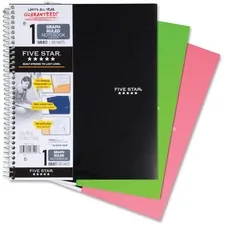 ACCO Brands MEA 06190 — Mead 1 - subject Graph Ruled Notebook - Letter - 100 Sheets - Wire Bound - Quad Ruled - 8 1/2 x 11 - White Paper - Plastic Cover - Perforated, Pocket Divider, Punched, Subject - 1 Each
