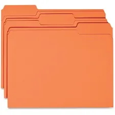 Business Source BSN 44105 — Business Source 1/3 Tab Cut Recycled Top Tab File Folder - Orange - 10% Recycled - 100 / Box