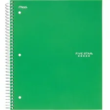 ACCO Brands MEA 72067 — Five Star College Ruled 3 - subject Notebook - Letter - 150 Sheets - Wire Bound - College Ruled - 8 1/2 x 11 - Green Cover - Kraft Cover - 1 Each