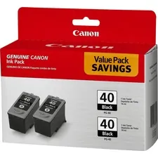 CANON 0615B013 — PG-40 TWIN PACK BLACK INK - CARTRIDGE - VALUE PACK - FOR IP2600, IP1800, IP1700,