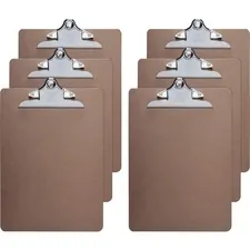 Business Source BSN 65637BD — Business Source Hardboard Clipboard - Standard - 9 x 12 1/2 - Hardboard - Brown - 6 / Bundle