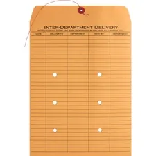 Business Source BSN 42255 — Business Source 2-sided Inter-Department Envelopes - Inter-department - 10 Width x 13 Length - 28 lb - String/Button - Kraft - 100 / Box - Kraft