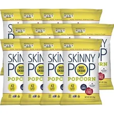 Amplify Snack Brands PCN 00443 — SkinnyPop White Cheddar Popcorn - Preservative-free, Dairy-free, Gluten-free, Trans Fat Free, Tree-nut Free, Peanut-free - White Cheddar - 1 oz - 12 / Carton