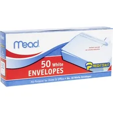 ACCO Brands MEA 75024 — Mead Plain White Self-Seal Business Envelopes - Business - #10 - 4 1/8 Width x 9 1/2 Length - Self-sealing - 50 / Box - White