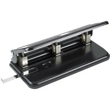 Business Source BSN 65625 — Business Source Heavy-duty 3-hole Punch - 3 Punch Head(s) - 30 Sheet of 20lb Paper - 9/32 Punch Size - Black