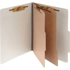 ACCO Brands ACC 15056 — Acco Letter Classification Folder - 3 Folder Capacity - 8 1/2 x 11 - 6 Fastener(s) - 1 Fastener Capacity - 2 Divider(s) - Pressboard, Tyvek - Mist Gray - 10 / Box