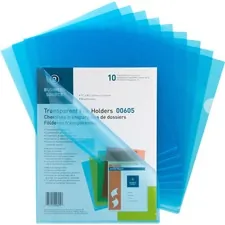 Business Source BSN 00605 — Business Source Letter File Sleeve - 8 1/2 x 11 - 20 Sheet Capacity - Polypropylene - Blue - 10 / Pack