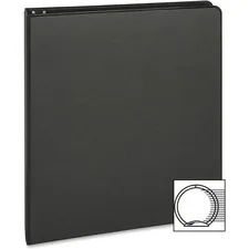 Business Source BSN 09976 — Business Source Basic Round-ring Binder - 1 Binder Capacity - Letter - 8 1/2 x 11 Sheet Size - 3 x Round Ring Fastener(s) - Inside Front & Back Pocket(s) - Vinyl - Black - 9.60 oz - Exposed Rivet, Non Locking Mechanism, Open and Closed Triggers - 1 Each