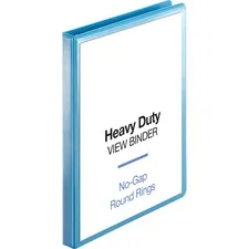Business Source BSN 19552 — Business Source Round-ring View Binder - 1/2 Binder Capacity - Letter - 8 1/2 x 11 Sheet Size - 125 Sheet Capacity - Round Ring Fastener(s) - 2 Internal Pocket(s) - Polypropylene, Chipboard, Board - Light Blue - Wrinkle-free, Non-glare, Transfer Safe, Gap-free Ring, Durable, Sturdy, Clear Overlay - 1 Each