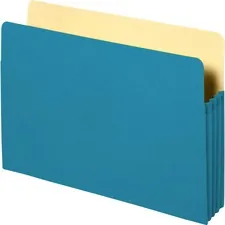 Business Source BSN 26550 — Business Source Letter Recycled File Pocket - 8 1/2 x 11 - 3 1/2 Expansion - Blue - 10% Recycled - 1 Each