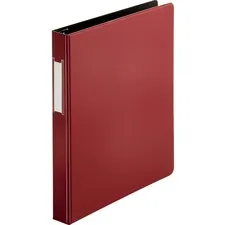 Business Source BSN 33106 — Business Source Slanted D-ring Binders - 1 Binder Capacity - 3 x D-Ring Fastener(s) - 2 Internal Pocket(s) - Chipboard, Polypropylene - Burgundy - PVC-free, Non-stick, Spine Label, Gap-free Ring, Non-glare, Heavy Duty, Open and Closed Triggers - 1 Each